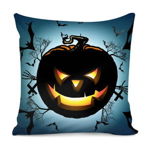 Pumpkin Lights And Cymbals And Fonts Pillow Cover