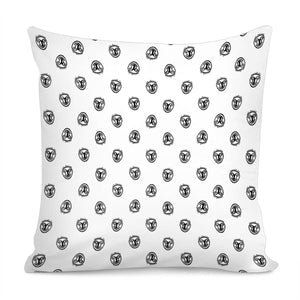 Funny Clown Sketchy Drawing Pattern Pillow Cover