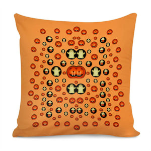 Happy Pumkins And Ghosts And  They Love The Season Pillow Cover