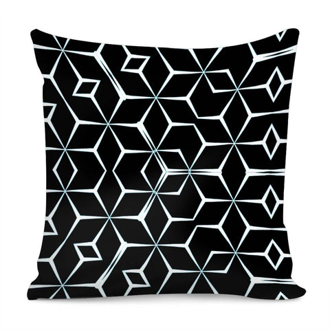 Image of Abstrait Formes Géométriques Blanc/Noir Pillow Cover