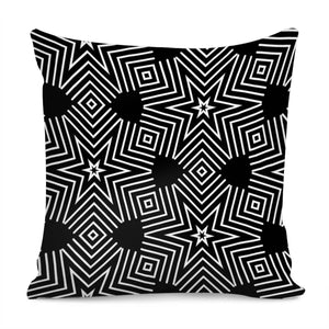 Pattern Abstrait Etoiles Blanc/Noir Pillow Cover