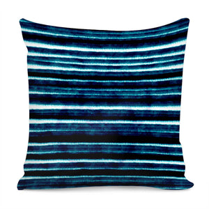 Bandes Peinture Bleu Profond Pillow Cover