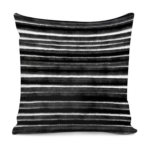 Bandes Peinture Noir Pillow Cover