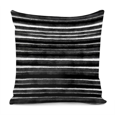 Image of Bandes Peinture Noir Pillow Cover