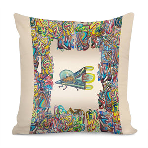 A Lot Of Things 4 And Spaceship 3B Pillow Cover