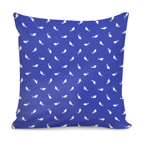 Image of Marine Life Motif Print Pattern Pillow Cover