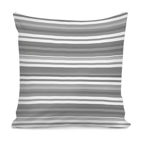 Image of Bandes Grise/Blanc Pillow Cover