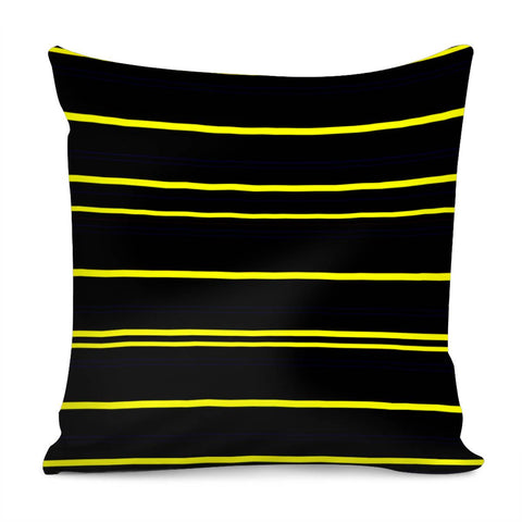 Image of Bandes Jaune/Noir Pillow Cover