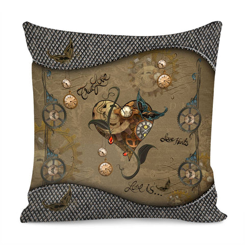 Image of Wonderful Steampunk Heart Pillow Cover