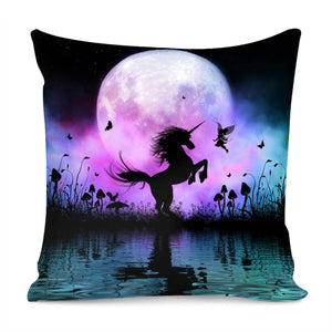 Wonderful Unicorn With Fairy Pillow Cover