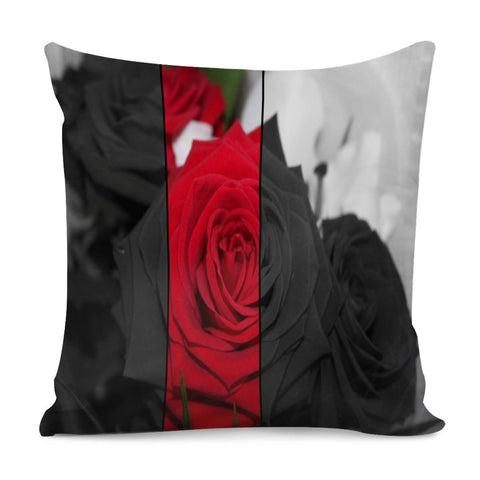 Image of Photo Roses Fleurs Rouge Pillow Cover