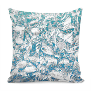 Bleached Coral/ Grey Leaves Pillow Cover