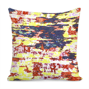 Multicolored Abstract Grunge Texture Print Pillow Cover