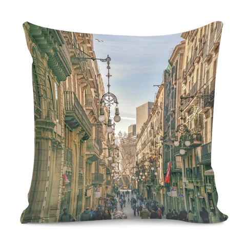 Image of Gothic District, Barcelona-Spain Pillow Cover