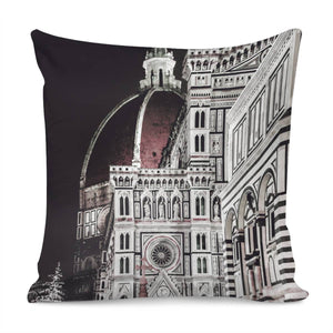 Santa Maria Del Fiore  Cathedral At Night, Florence Italy Pillow Cover