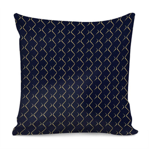 Pattern Formes Doré/Bleu Pillow Cover