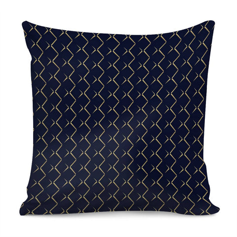 Image of Pattern Formes Doré/Bleu Pillow Cover