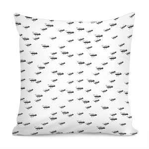 Sketchy Style Pencil Drawing Plane Motif Pattern Design Pillow Cover