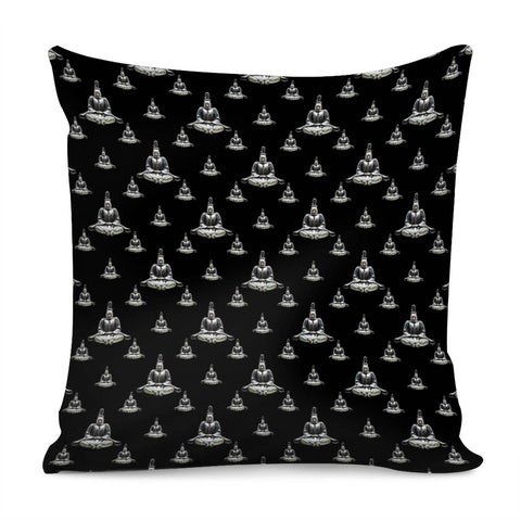 Image of Buddhism Motif Print Pattern Design Pillow Cover