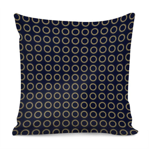 Abstrait Formes Doré/Bleu Pillow Cover