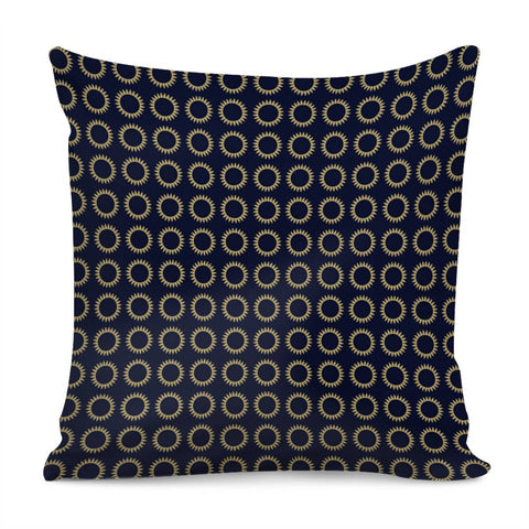 Image of Abstrait Formes Doré/Bleu Pillow Cover