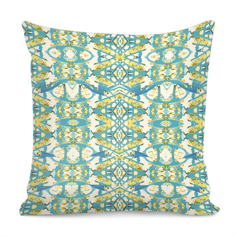 Image of Colored Geometric Ornate Patterned Print Pillow Cover