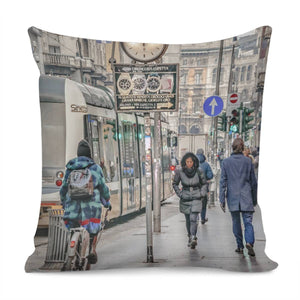 Urban Street Historic Center Of Milan, Italy Pillow Cover