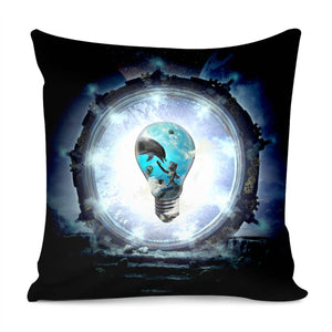 Awesome Light Bulb With Mermaid And Dolphin Pillow Cover