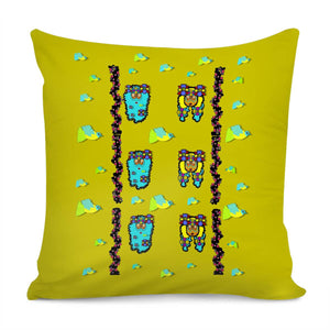 Peace People Hippie Friends And Free Living Fauna Pillow Cover