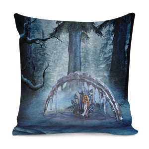 Ice Fairy In A Winter Landscape Pillow Cover