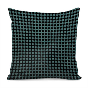 Turquoise Leather Look Diamond Pillow Cover