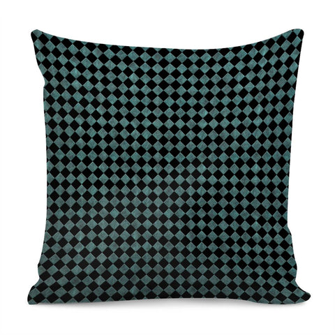 Image of Turquoise Leather Look Diamond Pillow Cover