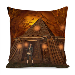 Steampunk Pyramid And Steampunk Women Pillow Cover