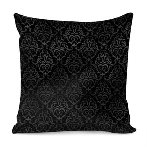 Black Grey Damasks Pillow Cover