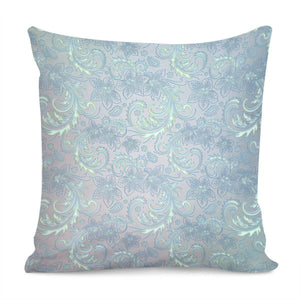 Blue Flourish Pillow Cover