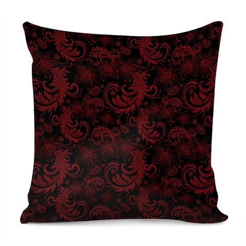Image of Dark Red Flourish Pillow Cover