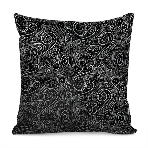 Image of Black Silver Damasks Pillow Cover