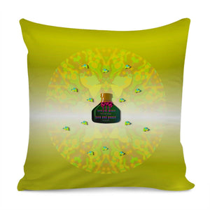 Birds And Sunshine With A Big Bottle Peace And Love Pillow Cover