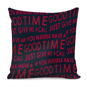 Motivational Phrase Motif Typographic Pattern Pillow Cover