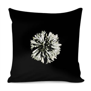 White Stylized Radial Flower Artwork Pillow Cover