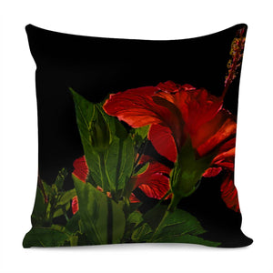Dark Floral Photo Illustration Pillow Cover