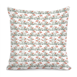 Photo Illustration Floral Motif Striped Design Pillow Cover
