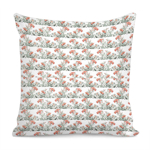 Image of Photo Illustration Floral Motif Striped Design Pillow Cover