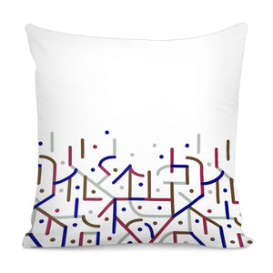 Lines And Dots Motif Geometric Print Pillow Cover