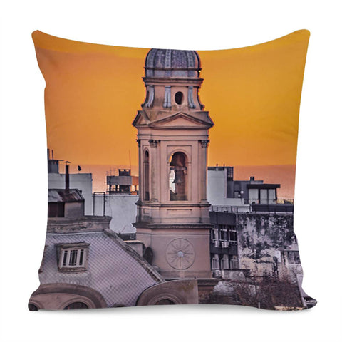 Image of Ciudad Vieja Aerial View, Montevideo, Uruguay Pillow Cover