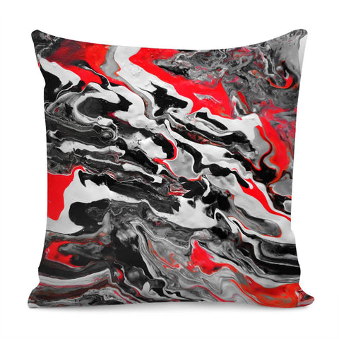 Image of Photo Acrylique Peinture Rouge/Noir Pillow Cover