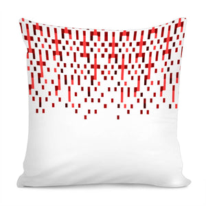 Red And White Matrix Patterned Design Pillow Cover