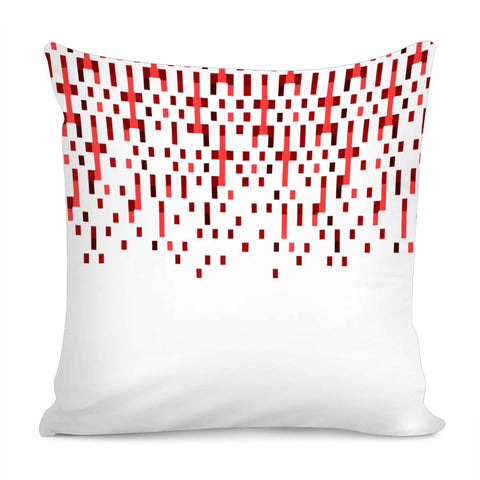 Image of Red And White Matrix Patterned Design Pillow Cover