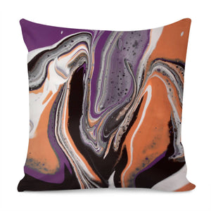 Photo Peinture Acrylique Violet/Corail Pillow Cover