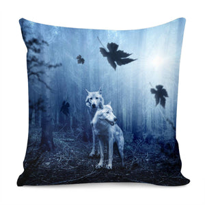 Wolves In Forest Pillow Cover